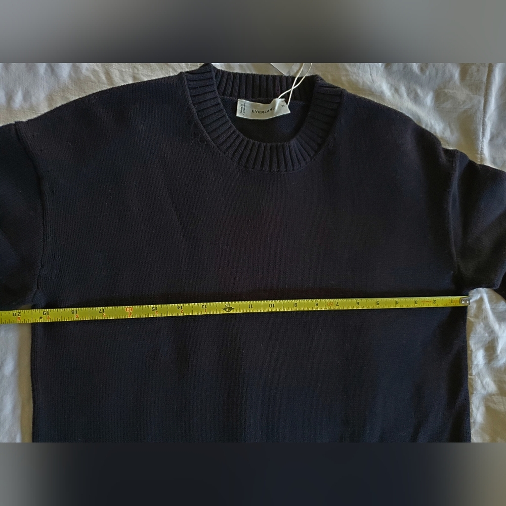 NWT Everlane The Boxy Sweater in Everyday Cotton Size XS In Black - Picture 10 of 11